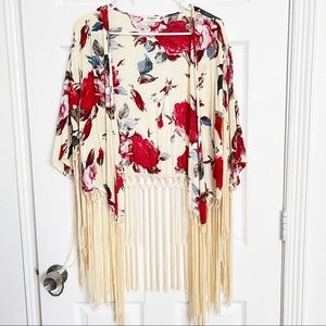 Umgee | Floral Fringed Kimono S-M